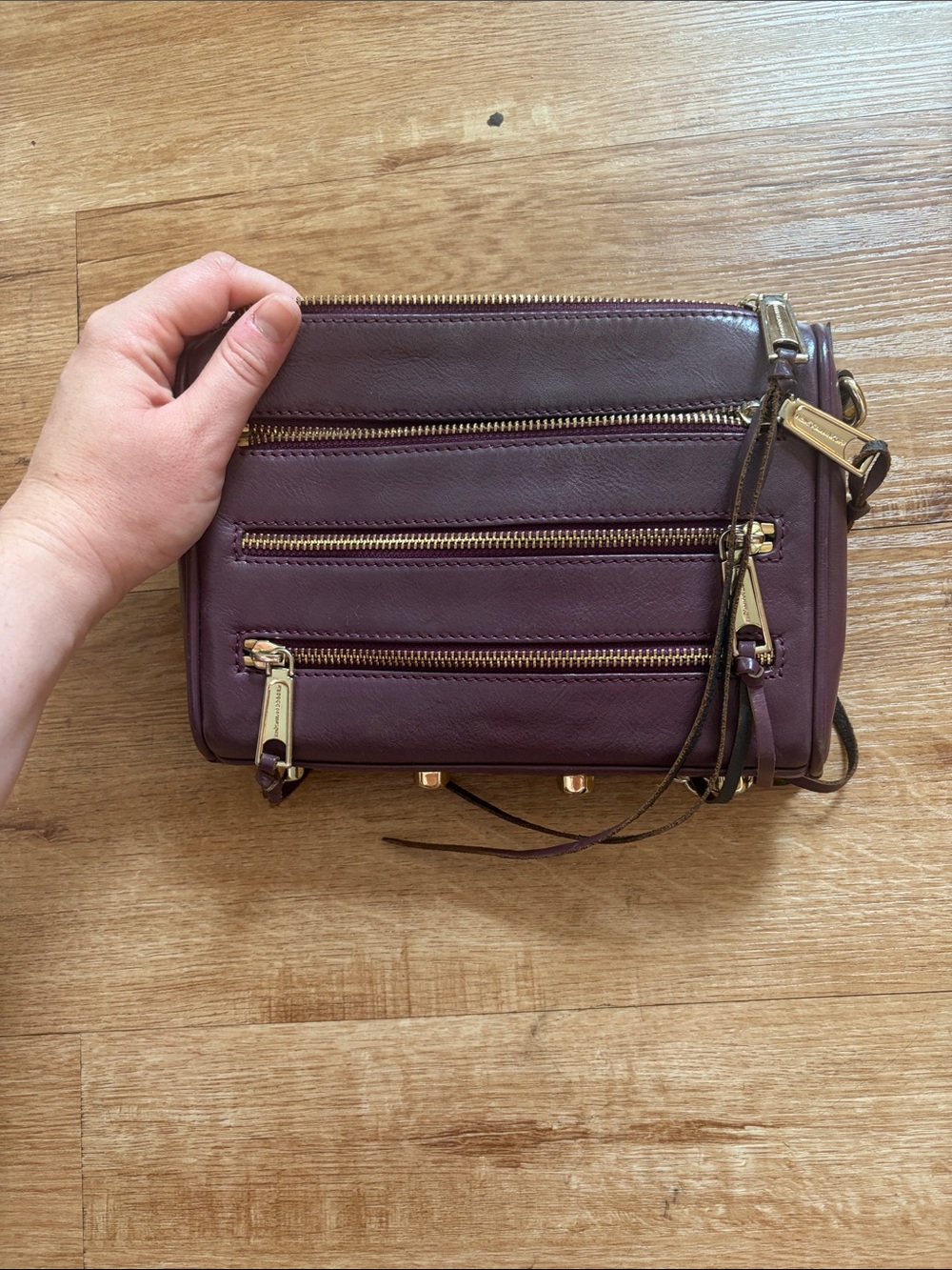 Rebecca Minkoff Plum Crossbody with Gold Chain Strap